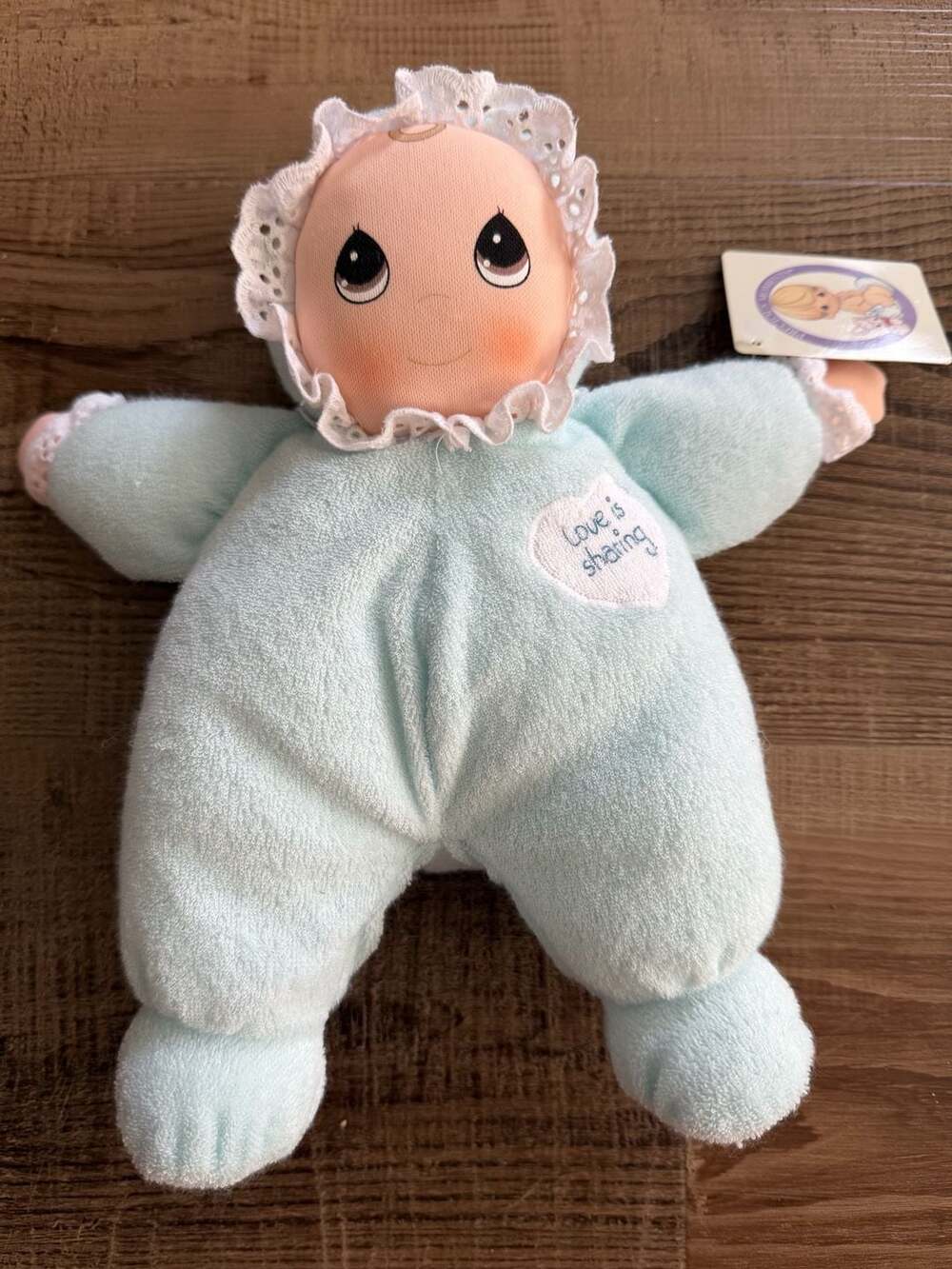 Dakin Vintage New Precious Moments Terry Cloth Blue Baby My First Doll 1995 Avon